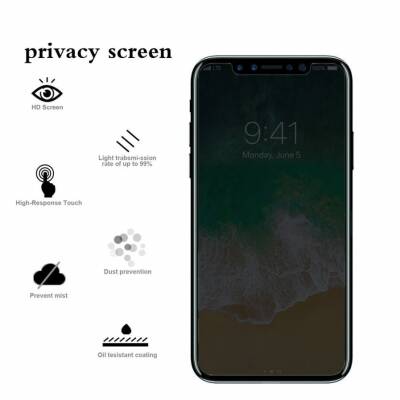 Dafoni iPhone X / XS Full Privacy Tempered Glass Premium Cam Ekran Koruyucu - 5