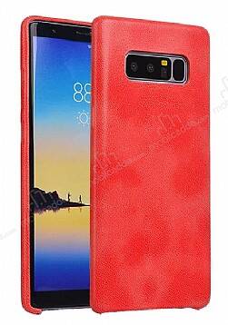 Dafoni Mobest Samsung Galaxy Note 8 Deri Kırmızı Rubber Kılıf - 1