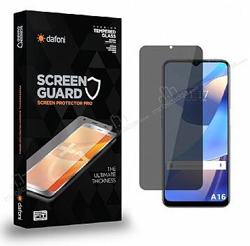 Dafoni Oppo A16 Full Privacy Tempered Glass Premium Cam Ekran Koruyucu - 1