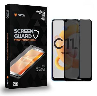 Dafoni Realme C11 2021 Full Privacy Tempered Glass Premium Cam Ekran Koruyucu - 1