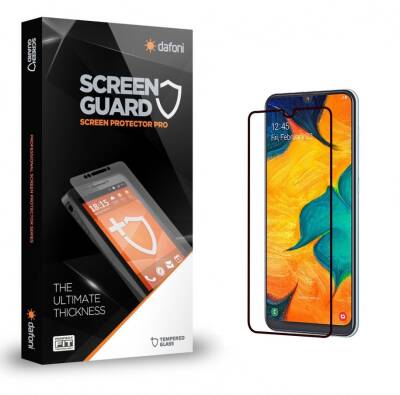 Dafoni Samsung Galaxy A20S Tempered Glass Premium Full Siyah Cam Ekran Koruyucu - 1