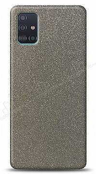 Dafoni Samsung Galaxy A51 Silver Parlak Simli Telefon Kaplama - 1