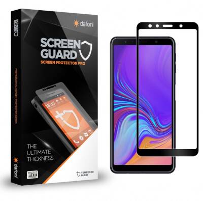 Dafoni Samsung Galaxy A7 2018 Tempered Glass Premium Full Siyah Cam Ekran Koruyucu - 1