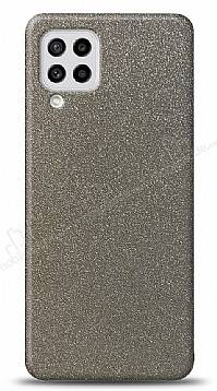 Dafoni Samsung Galaxy M22 Silver Parlak Simli Telefon Kaplama - 1