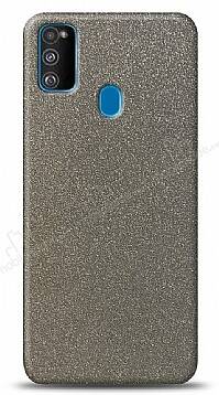 Dafoni Samsung Galaxy M31 Silver Parlak Simli Telefon Kaplama - 1