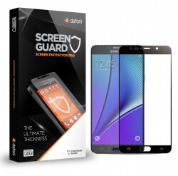 Dafoni Samsung Galaxy Note 5 Tempered Glass Premium Siyah Full Cam Ekran Koruyucu - 1