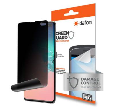 Dafoni Samsung Galaxy S10 Plus Privacy Curve Darbe Emici Ekran Koruyucu Film - 1