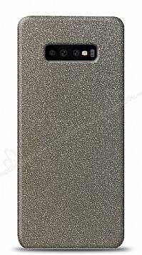 Dafoni Samsung Galaxy S10 Plus Silver Parlak Simli Telefon Kaplama - 1