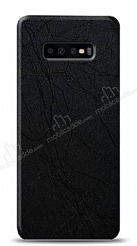 Dafoni Samsung Galaxy S10 Plus Siyah Electro Deri Görünümlü Telefon Kaplama - 1