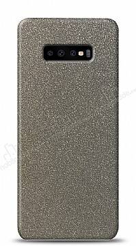 Dafoni Samsung Galaxy S10 Silver Parlak Simli Telefon Kaplama - 1