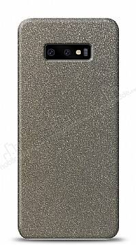 Dafoni Samsung Galaxy S10e Silver Parlak Simli Telefon Kaplama - 1