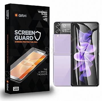 Dafoni Samsung Galaxy Z Flip 4 Curve Darbe Emici Şeffaf Ön+Arka Ekran Koruyucu Film - 1