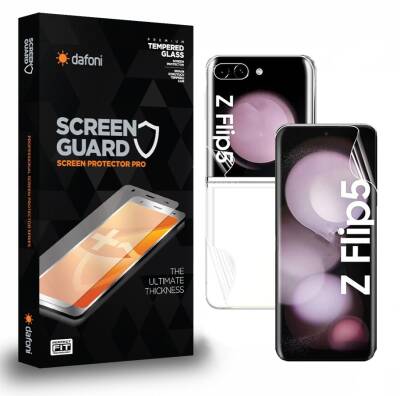 Dafoni Samsung Galaxy Z Flip 5 Curve Darbe Emici Şeffaf Ön +Arka Ekran Koruyucu Film - 1