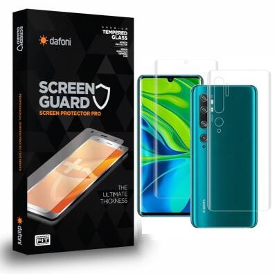 Dafoni Xiaomi Mi Note 10 Pro Curve Darbe Emici Şeffaf Ön+Arka Ekran Koruyucu Film - 1