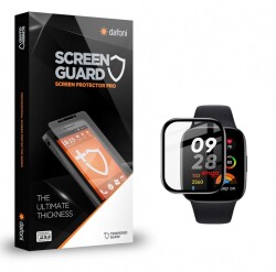 Dafoni Xiaomi Redmi Watch 3 Tempered Glass Premium Siyah Full Cam Ekran Koruyucu - 1