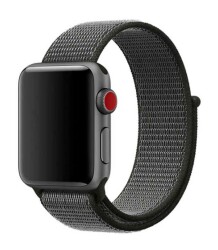 Eiroo Apple Watch Kumaş Siyah Kordon (38 mm) - 1