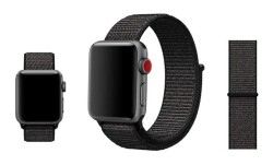 Eiroo Apple Watch Kumaş Siyah Kordon (38 mm) - 2