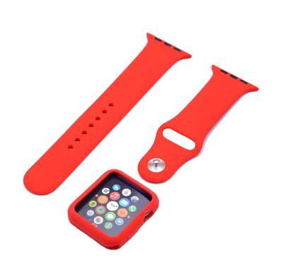 Eiroo Apple Watch Spor Kordon ve Kırmızı Kılıf (38 mm) - 1