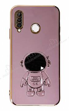 Eiroo Astronot Huawei P30 Lite Standlı Mor Silikon Kılıf - 1