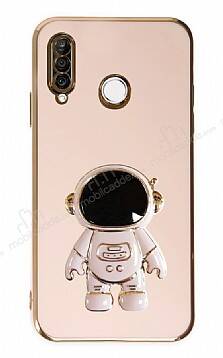 Eiroo Astronot Huawei P30 Lite Standlı Pembe Silikon Kılıf - 1