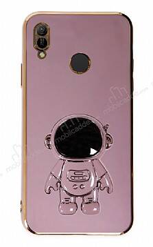 Eiroo Astronot Huawei Y6 2019 Standlı Mor Silikon Kılıf - 1