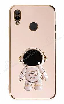 Eiroo Astronot Huawei Y6 2019 Standlı Pembe Silikon Kılıf - 1