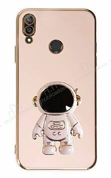 Eiroo Astronot Huawei Y7 2019 Standlı Pembe Silikon Kılıf - 1