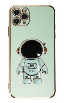 Eiroo Astronot iPhone 11 Pro Max Standlı Yeşil Silikon Kılıf - 1