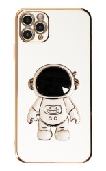 Eiroo Astronot iPhone 11 Pro Standlı Beyaz Silikon Kılıf - 1