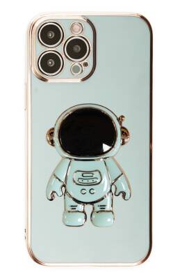 Eiroo Astronot iPhone 13 Pro Max Standlı Yeşil Silikon Kılıf - 1