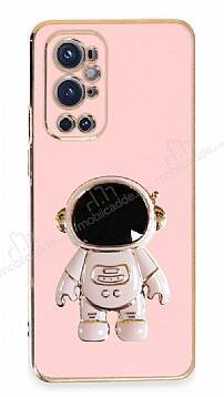 Eiroo Astronot OnePlus 9 Pro Standlı Pembe Silikon Kılıf - 1