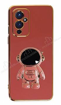 Eiroo Astronot OnePlus 9 Standlı Kırmızı Silikon Kılıf - 1