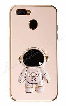 Eiroo Astronot Oppo A12 Standlı Pembe Silikon Kılıf - 1