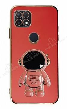 Eiroo Astronot Oppo A15 / A15s Standlı Kırmızı Silikon Kılıf - 1