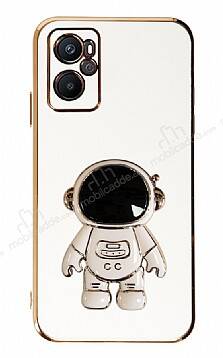 Eiroo Astronot Oppo A36 Standlı Beyaz Silikon Kılıf - 1