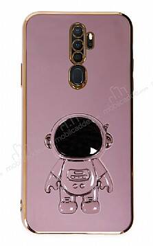 Eiroo Astronot Oppo A5 2020 / A9 2020 Standlı Mor Silikon Kılıf - 1