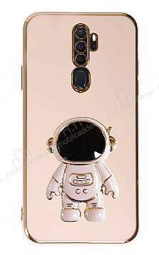 Eiroo Astronot Oppo A5 2020 / A9 2020 Standlı Pembe Silikon Kılıf - 1