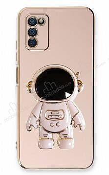 Eiroo Astronot Samsung Galaxy A03s Standlı Pembe Silikon Kılıf - 1