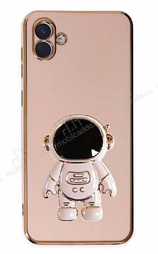 Eiroo Astronot Samsung Galaxy A04 Standlı Pembe Silikon Kılıf - 1