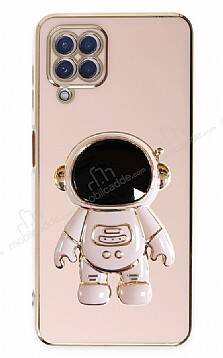 Eiroo Astronot Samsung Galaxy A12 / M12 Standlı Pembe Silikon Kılıf - 1