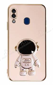 Eiroo Astronot Samsung Galaxy A20 / A30 Standlı Pembe Silikon Kılıf - 1