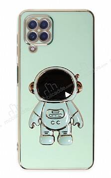 Eiroo Astronot Samsung Galaxy A22 4G Standlı Yeşil Silikon Kılıf - 1