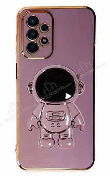 Eiroo Astronot Samsung Galaxy A23 Standlı Mor Silikon Kılıf - 1