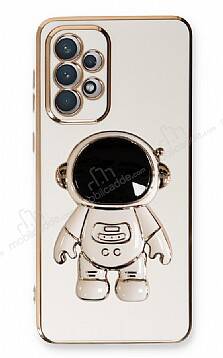 Eiroo Astronot Samsung Galaxy A33 5G Standlı Beyaz Silikon Kılıf - 1