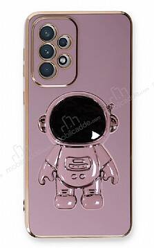 Eiroo Astronot Samsung Galaxy A33 5G Standlı Mor Silikon Kılıf - 1