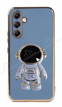 Eiroo Astronot Samsung Galaxy A54 Standlı Mavi Silikon Kılıf - 1