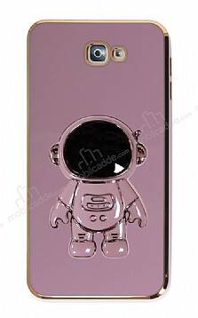 Eiroo Astronot Samsung Galaxy J7 Prime/J7 Prime 2 Standlı Mor Silikon Kılıf - 1