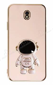 Eiroo Astronot Samsung Galaxy J7 Pro 2017 Standlı Pembe Silikon Kılıf - 1