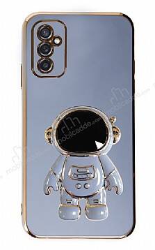 Eiroo Astronot Samsung Galaxy M52 5G Standlı Mavi Silikon Kılıf - 1