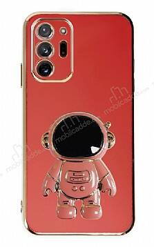 Eiroo Astronot Samsung Galaxy Note 20 Ultra Standlı Kırmızı Silikon Kılıf - 1